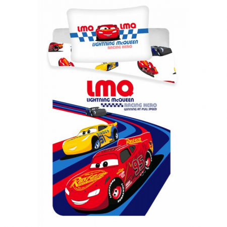 Duvet cover - Lenjerie de pat Disney Cars Racing Hero 100×135 cm, 40×60 cm, 100% Bumbac