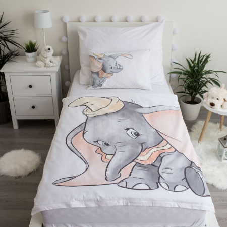 Lenjerie de pat Disney Dumbo Grey 100×135 cm, 40×60 cm, 100% Bumbac [1]