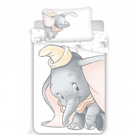 Duvet cover - Lenjerie de pat Disney Dumbo Grey 100×135 cm, 40×60 cm, 100% Bumbac