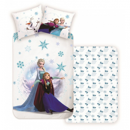 Duvet cover - Lenjerie de pat Disney Frozen, 2 Piese, 140×200 cm, 70x90, 100% Bumbac