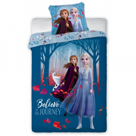 Duvet cover - Lenjerie de pat Disney Frozen Journey, 2 Piese, 140×200 cm, 70x90, 100% Bumbac