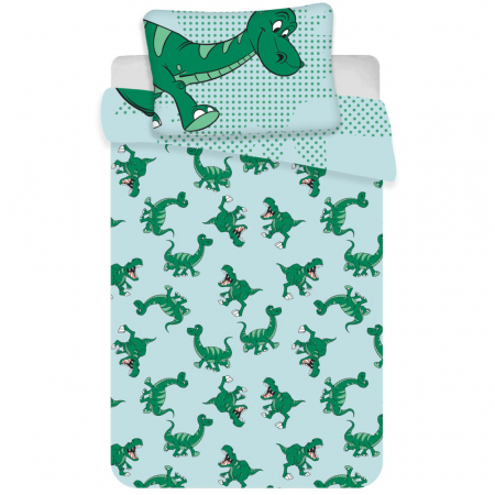 Lenjerie de pat Disney Mickey Dino, 2 Piese, 100×135 cm, 40×60 cm, 100% Bumbac [1]