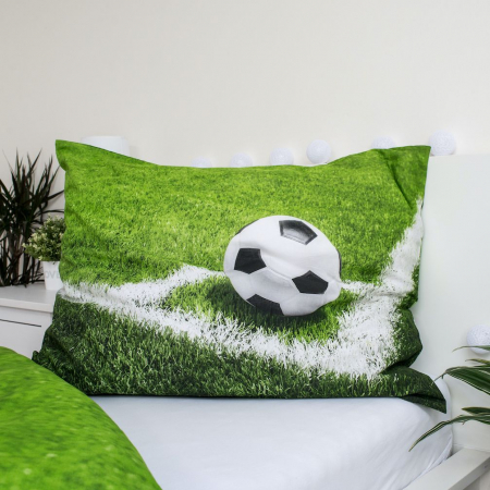 Lenjerie de pat  Fotbal Corner, 2 Piese, 2 Fete, 140×200 cm, 70×90 cm, 100% Bumbac [2]