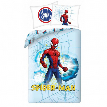 Duvet cover - Lenjerie de pat Spiderman, 2 Piese  140×200 cm, 70×90 cm, 100% Bumbac