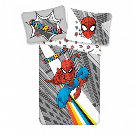 Duvet cover - Lenjerie de pat Spiderman, 2 Piese, 140×200 cm, 70×90 cm, 100% Bumbac