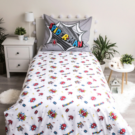 Lenjerie de pat Spiderman, 2 Piese, 140×200 cm, 70×90 cm, 100% Bumbac [2]