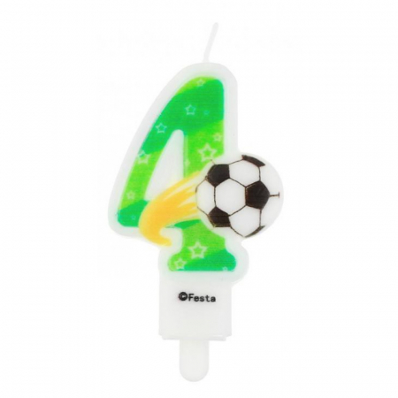 Decor torturi - Lumânare cu tematica fotbal, lumânare pentru tort