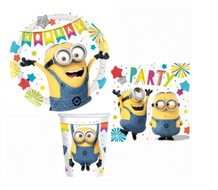 Decoration - Set vesela petrecere Minions 32 Piese