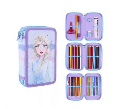 Școală si creativitate - Penar Disney Forzen II, 3 compartimente,19.5 x 12 x 6.5 cm