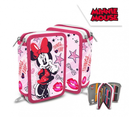 Școală si creativitate - Penar Disney Minnie 3 compartimente