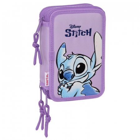 Școală si creativitate - Penar Lilo and Stitch Hawaii. 3 compartimente, 12,5x5,5x19,5cm, Multicolor