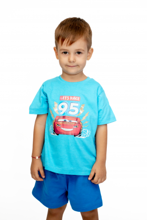 Pijama copii, cu maneca scurta, Car Race Disney 100% bumbac [3]