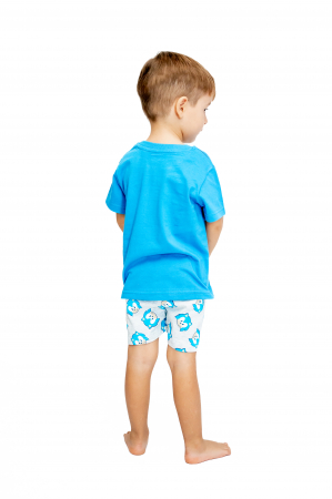 Pijama copii, cu maneca scurta, Sonic The Hedgehog 100% bumbac, Albastru inchis [3]