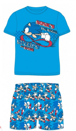 Disney nightwear - Pijama copii, cu maneca scurta, Sonic`s the Speed`s 100% bumbac, Albastru inchis