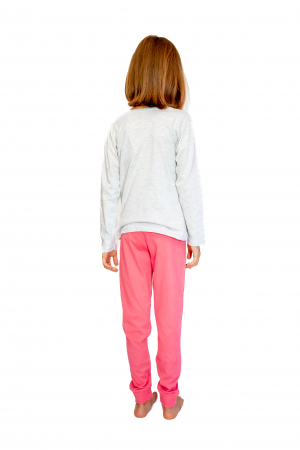 Pijama copii, cu maneca si pantalon lung, Disney Minnie, 100% Bumbac, Roz [1]