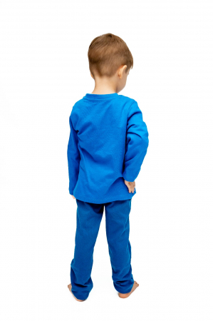 Disney nightwear - Pijama copii, cu maneca si pantalon lung, Sonic, 100% Bumbac, Albastru