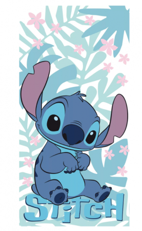 Soare, Joacă și vacanță - Prosop de plajă Disney Lilo și Stitch Fun, 70x140 cm, 100% Bumbac