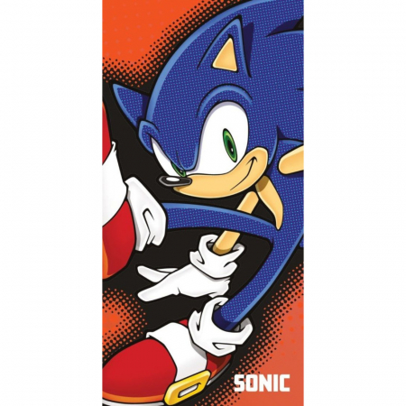 Soare, Joacă și vacanță - Prosop de plajă Sonic the Hedgehog, Multicolor, 70x140 cm, 100% Bumbac