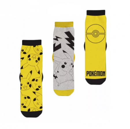 Accesorii DIsney - Set 3 perechi Șosete Pokémon Pika, Multicolor