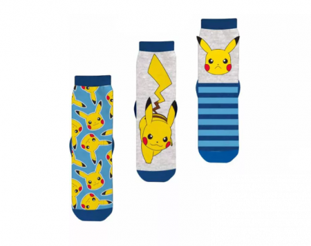 Accesorii DIsney - Set 3 perechi Șosete Pokémon Pika, Multicolor