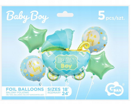 Set of foil balloons Baby Boy, 5 pieces, Multicolor [2]