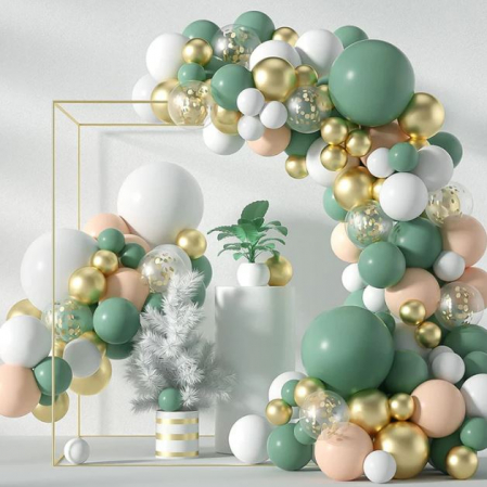 Decoration balloons - Set baloane Jade Green 117 piese