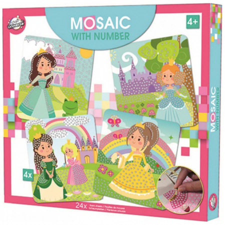 Colțul Artistic - Set creativ MOSAIC cu burete din spumă PRINTESA