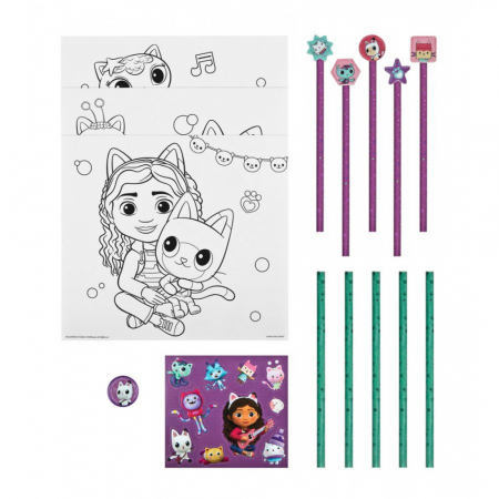 Set de colorat Gabby's Dollhouse Friends, 12 piese, 3+ ani [1]