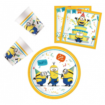 Decoration - Set vesela unica folosinta tematica Minions The Rise of Gru 36 Piese