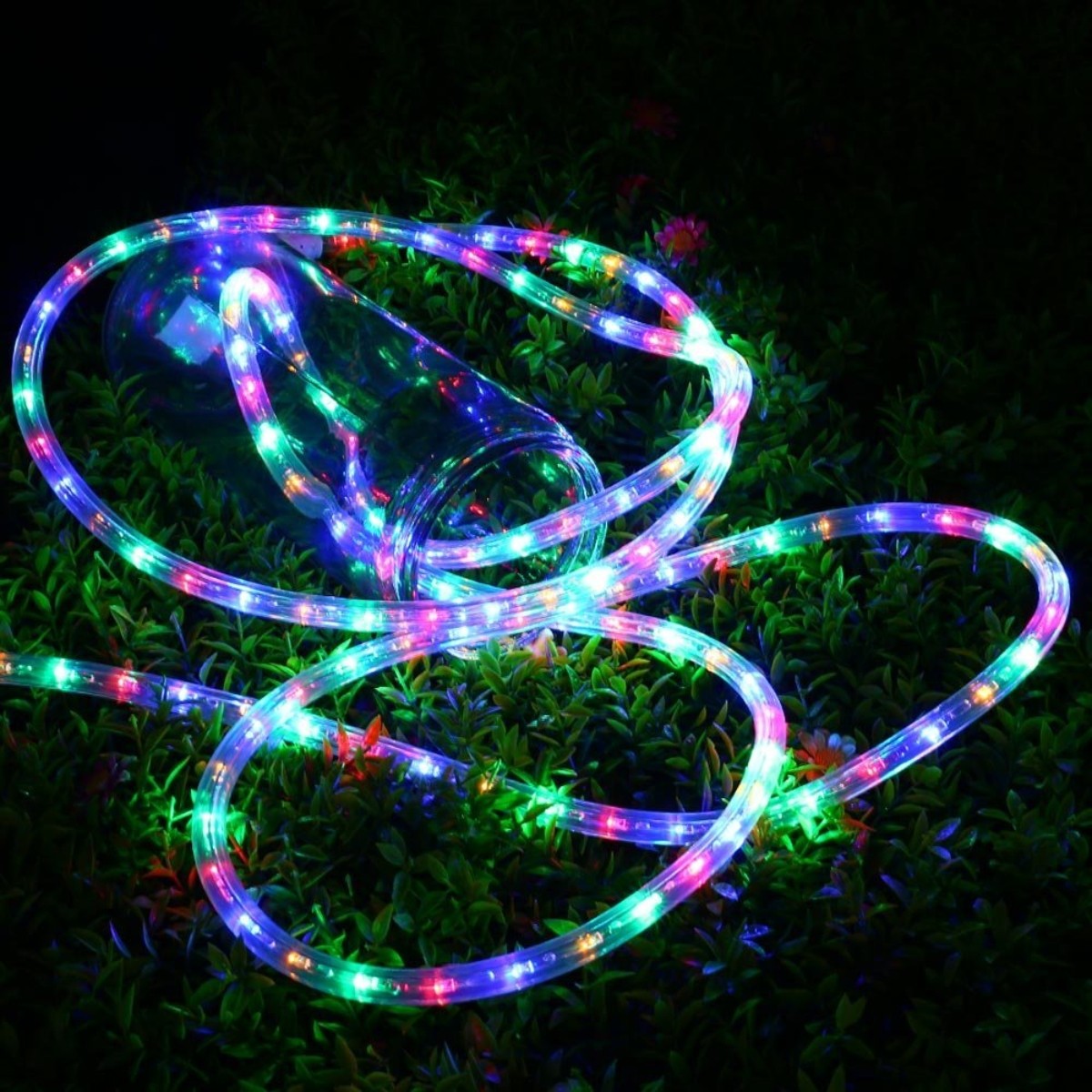 Instalatie Craciun Furtun Luminos Flippy, 10 m, 100 LED-uri, Alb Cald, Baterii [3]