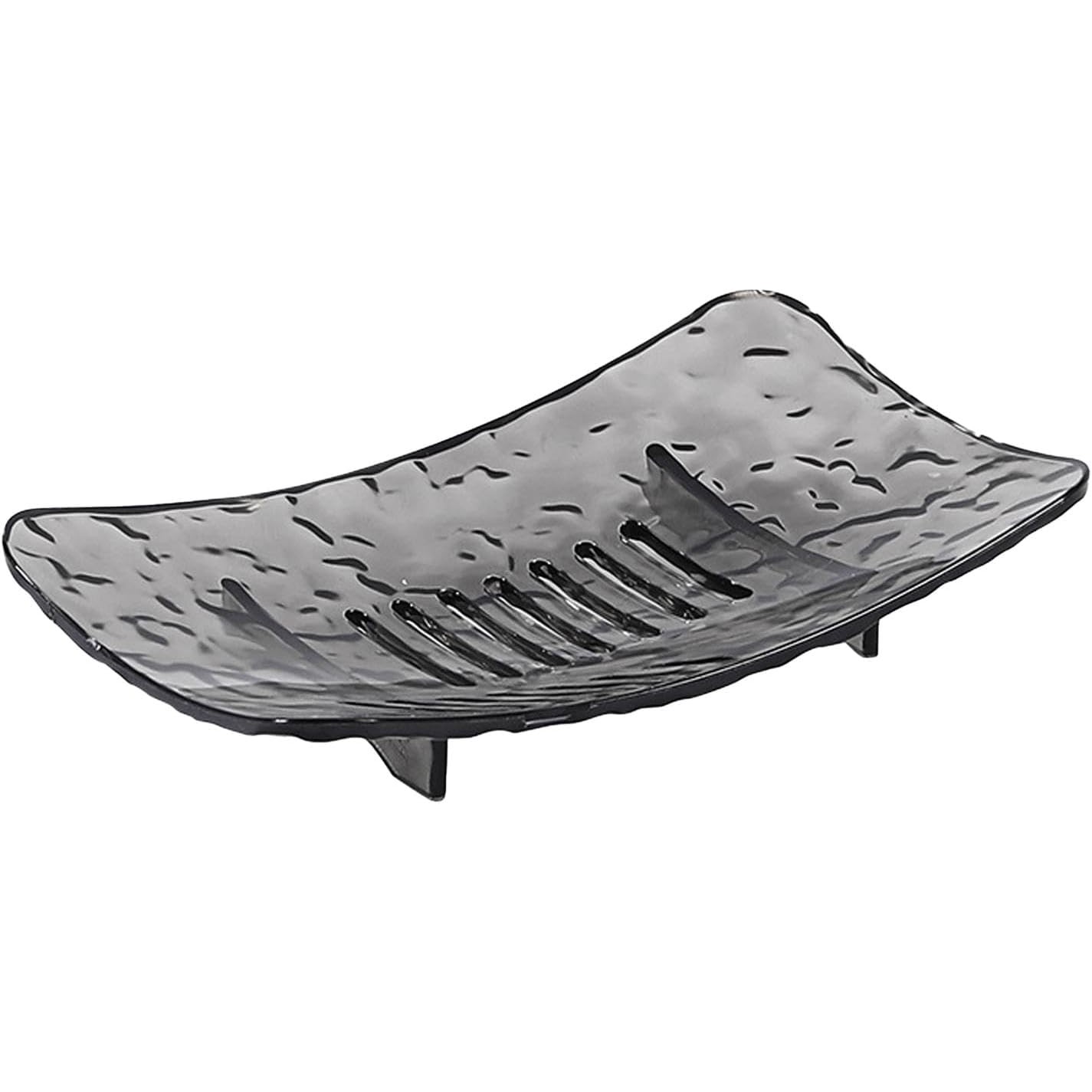 Articole pentru baie - Savoniera din Plastic Flippy, 15 x 9 cm, cu Scurgere Apa, Design Modern, Gri