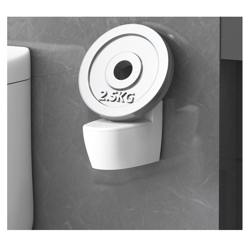 Scrumiera creativa Flippy, Forma de Toaleta, Capac Alb , Material ABS si Otel Inoxidabil, 12.5 x 10 x 8 cm, Fixare prin Lipire sau De Sine Statator, pentru Baie, Camera, Bucatarie, Balcon, Alb, model  [4]