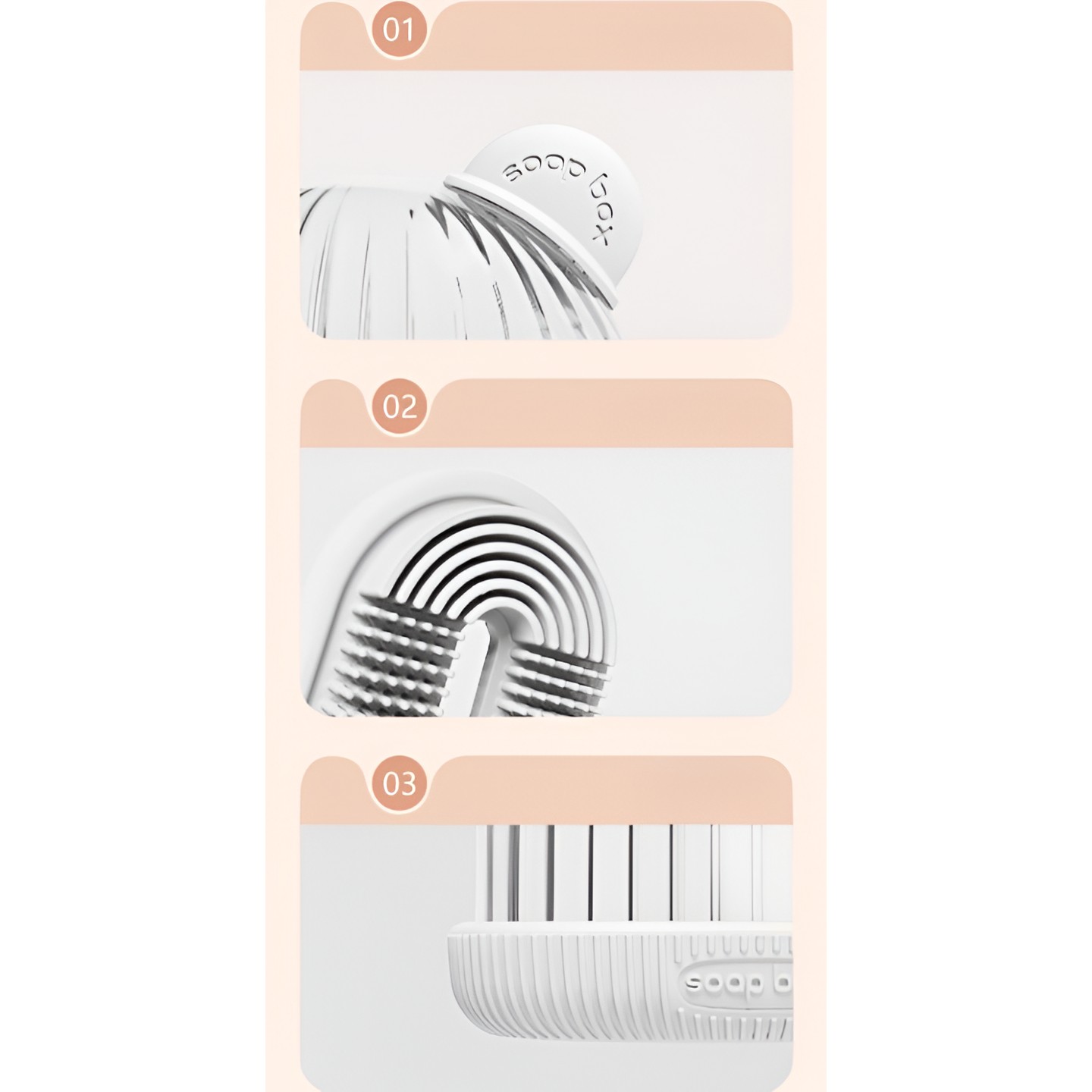 Sapuniera de Calatorie , Suport pentru Sapun cu Scurgere a Apei, Recipient cu Capac Depozitare, Savoniera pentru Baie, 12.6x6.1x8.4cm, Alb [6]