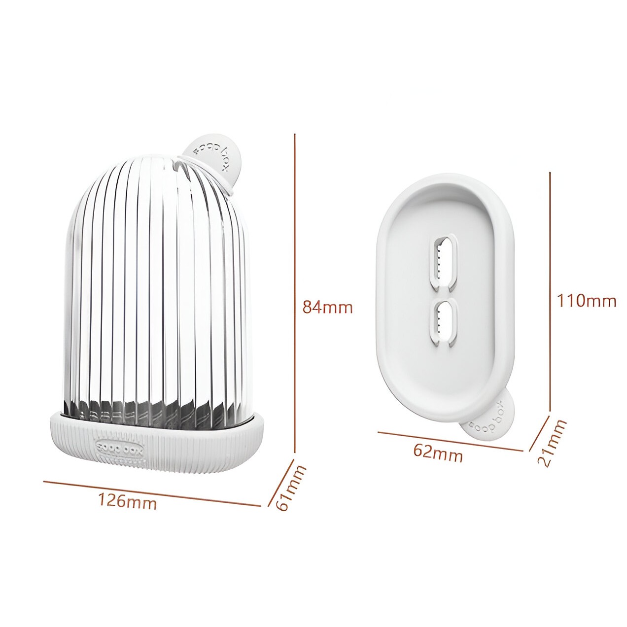 Sapuniera de Calatorie , Suport pentru Sapun cu Scurgere a Apei, Recipient cu Capac Depozitare, Savoniera pentru Baie, 12.6x6.1x8.4cm, Alb [11]