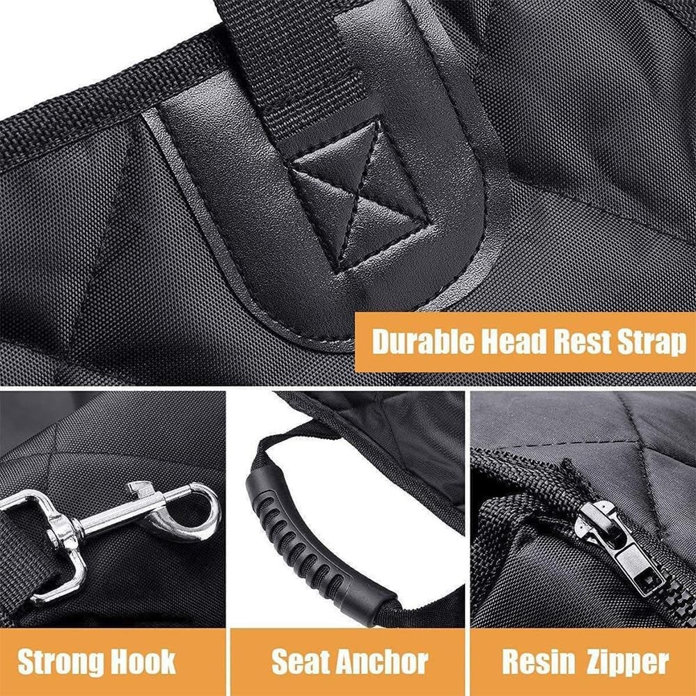 Suport pentru Animalele de Companie,  , pentru Masina, cu Prindere de Scaun si Centura de Siguranta, 45x43x60cm, Gri [4]