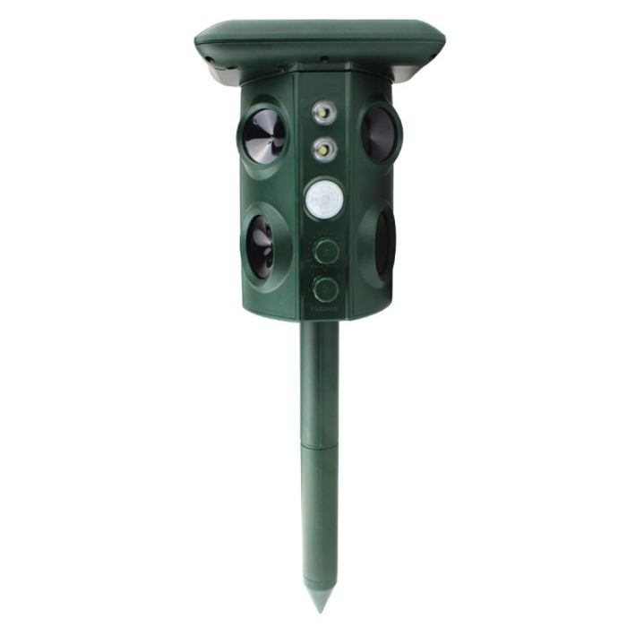 Aparat Solar LED cu Ultrasunete, Flippy, Repelent pentru Animale Mari si Mici, Lumina Rosie si Alba, Anti Rozatoare, Anti Insecte, Frecventa 13.5KHZ-45.5KHZ, Senzor PIR, 15.5 x 15.4 x 26.2 cm, Verde [6]