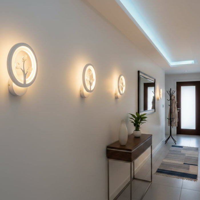 Aplica LED DAISY, 14W, Lumina Rece/Calda/Neutra, Alb cu Cristal [10]