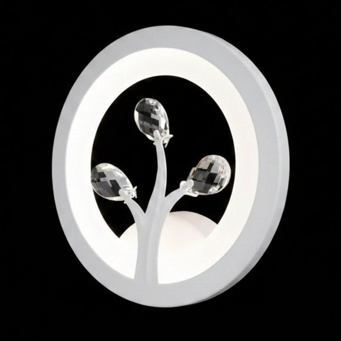 Aplica LED DAISY, 14W, Lumina Rece/Calda/Neutra, Alb cu Cristal [8]