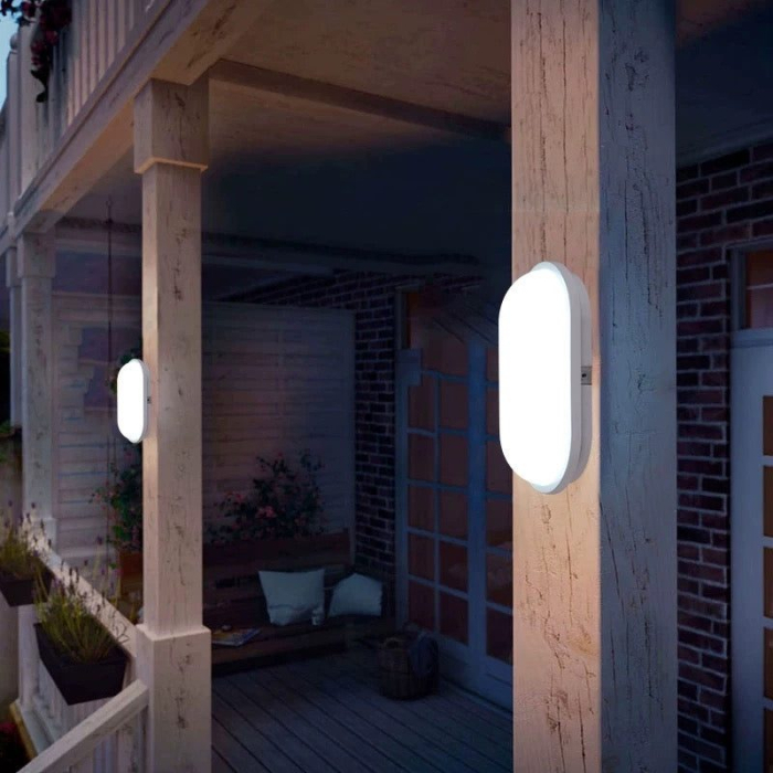 Aplica LED de Exterior AX320/218WH, Lumina Calda 3000K, IP65, Alb, Metal [9]