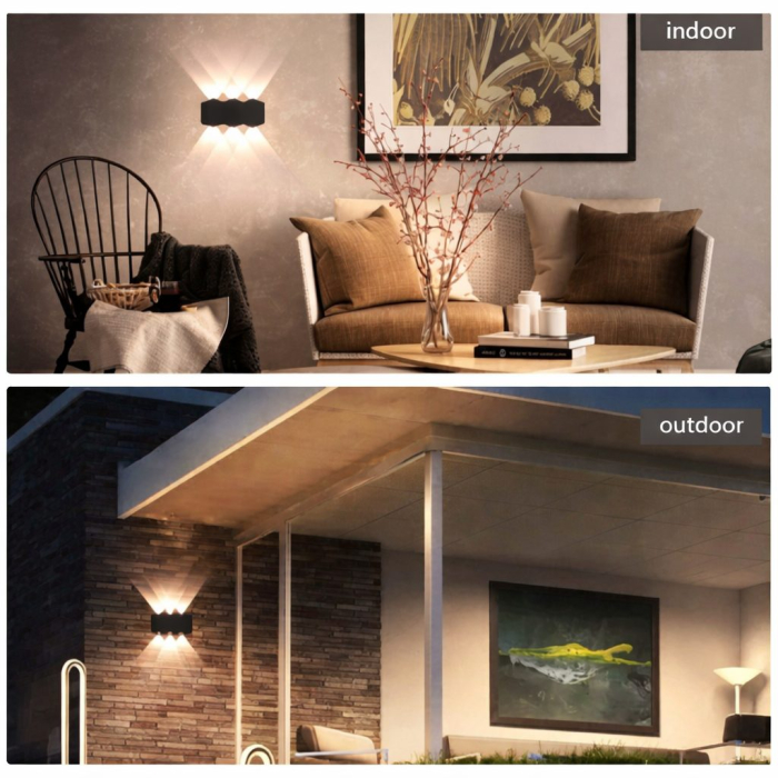 Aplica LED Exterior AX231, 12W, 6 Surse de lumina, Lumina Calda, Negru [10]