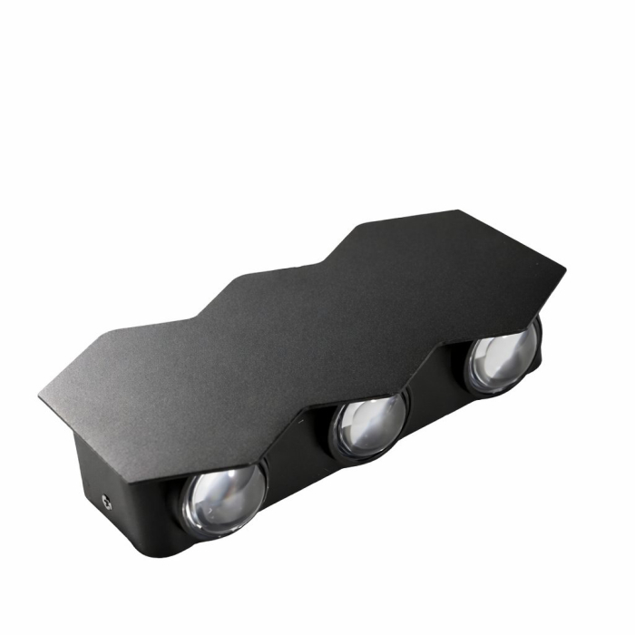 Aplica LED Exterior AX231, 12W, 6 Surse de lumina, Lumina Calda, Negru [12]