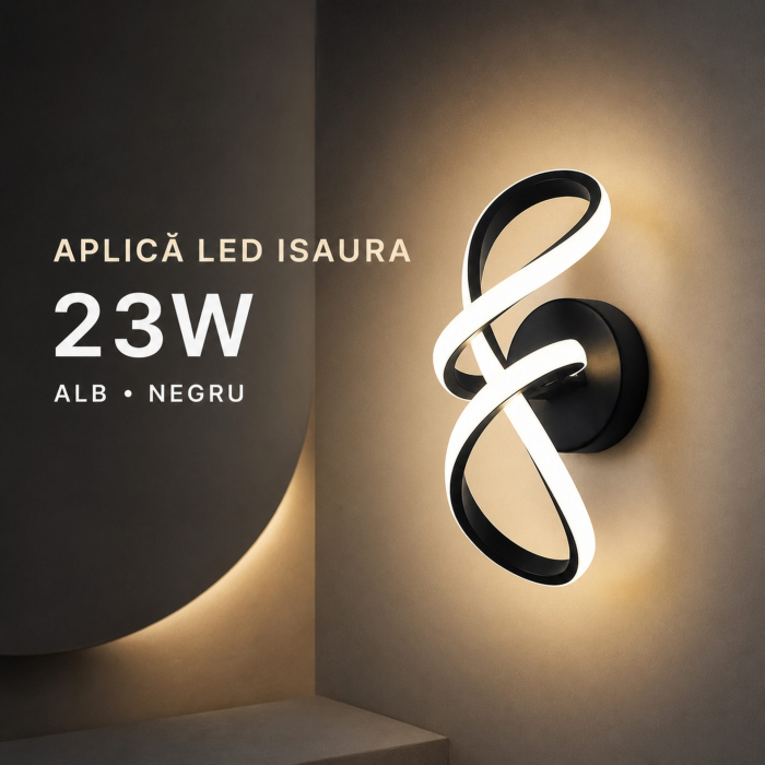 Aplica LED Isaura 23W Alb Negru [8]