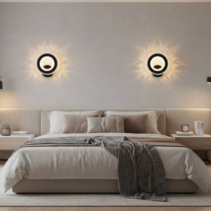 Aplica LED NOVA Rotonda, 16W, Negru & Inox, lumina Calda/Rece/Neutra [6]
