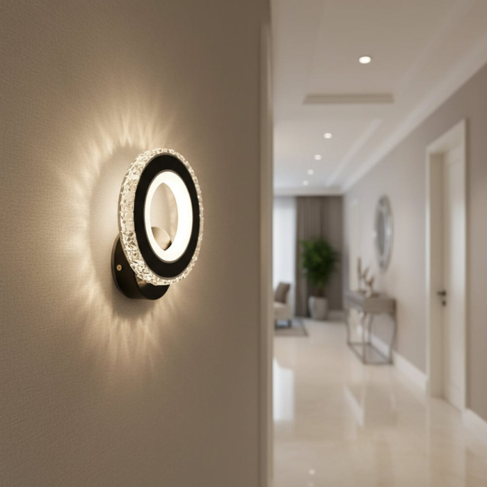 Aplica LED NOVA Rotonda, 16W, Negru & Inox, lumina Calda/Rece/Neutra [3]