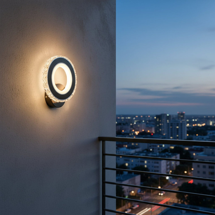 Aplica LED NOVA Rotonda, 16W, Negru & Inox, lumina Calda/Rece/Neutra [8]