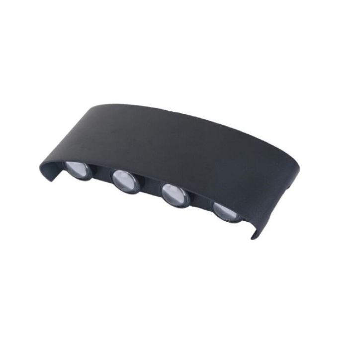 Aplica pentru Perete, Flippy, Interior/Exterior, Rezistenta la Umezeala, 8 W, Aluminiu, Negru, 22x8 cm [9]