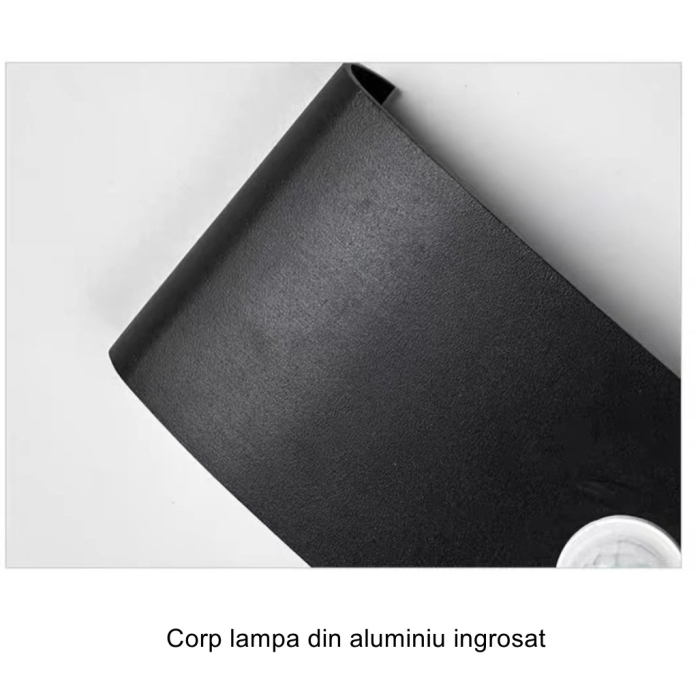 Aplica pentru Perete, Flippy, Interior/Exterior, Rezistenta la Umezeala, 8 W, Aluminiu, Negru, 22x8 cm [3]
