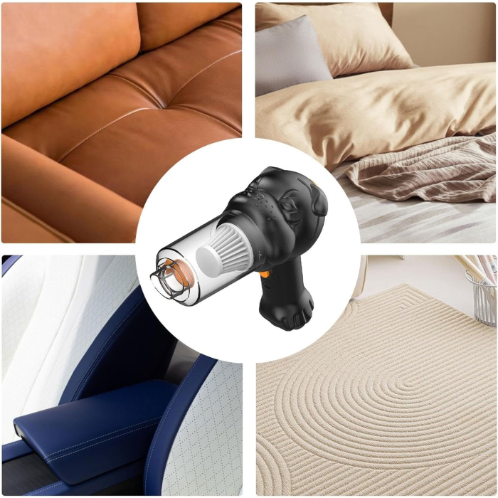 Aspirator Auto 4 in 1 Portabil fara Fir,  , 120W, Autonomie 1-3 h, 2 Viteze, Aspirare Umeda/Uscata, Functia de Sulfare/Umflare, Negru [5]