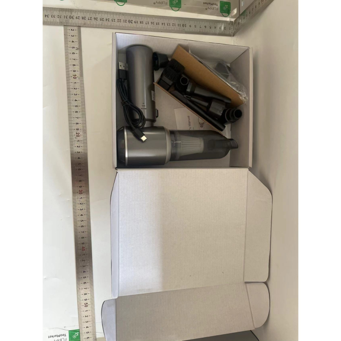 Aspirator Portabil Auto, Flippy, pentru Casa si Masina, 3 Viteze, Incarcator Tip-C cu Incarcare Rapida, Tub Prelungitor, 2000mAh, 7 Capete de Aspirare si Suflare, 21x20x6.5 cm, Negru [2]