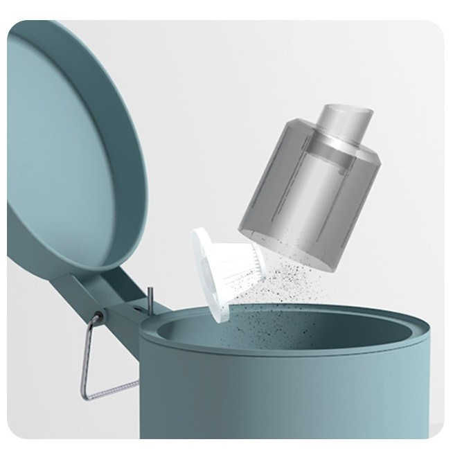 Aspirator Portabil Fara Fir, Flippy, Tip Pistol K7, Pentru Casa si Masina, Incarcare USB, Autonomie 30 Min, 36 x 17 cm, Alb [4]